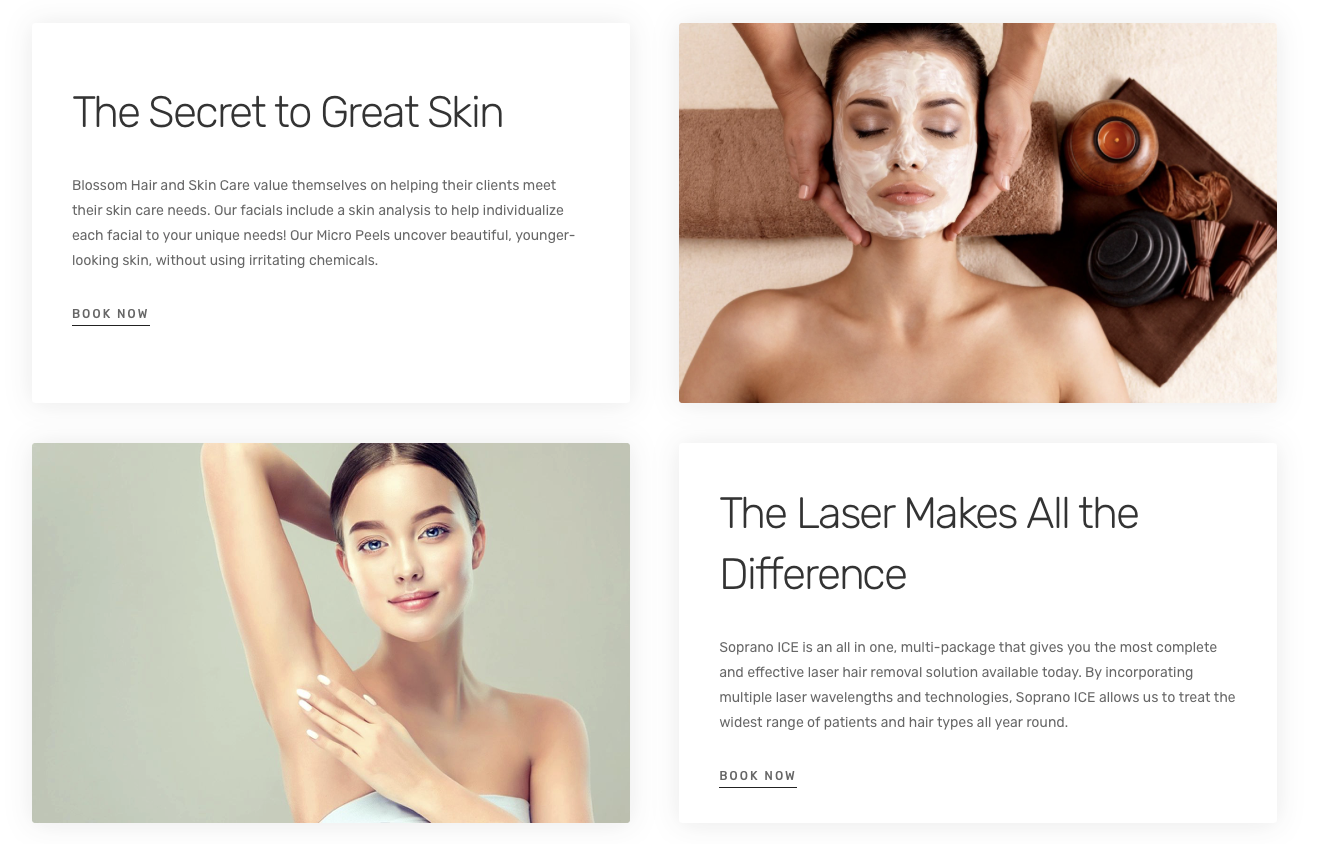 blossom hair and skin care Website 2