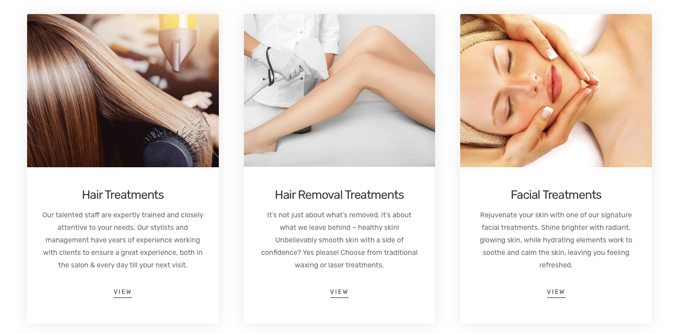blossom hair and skin care Website 3